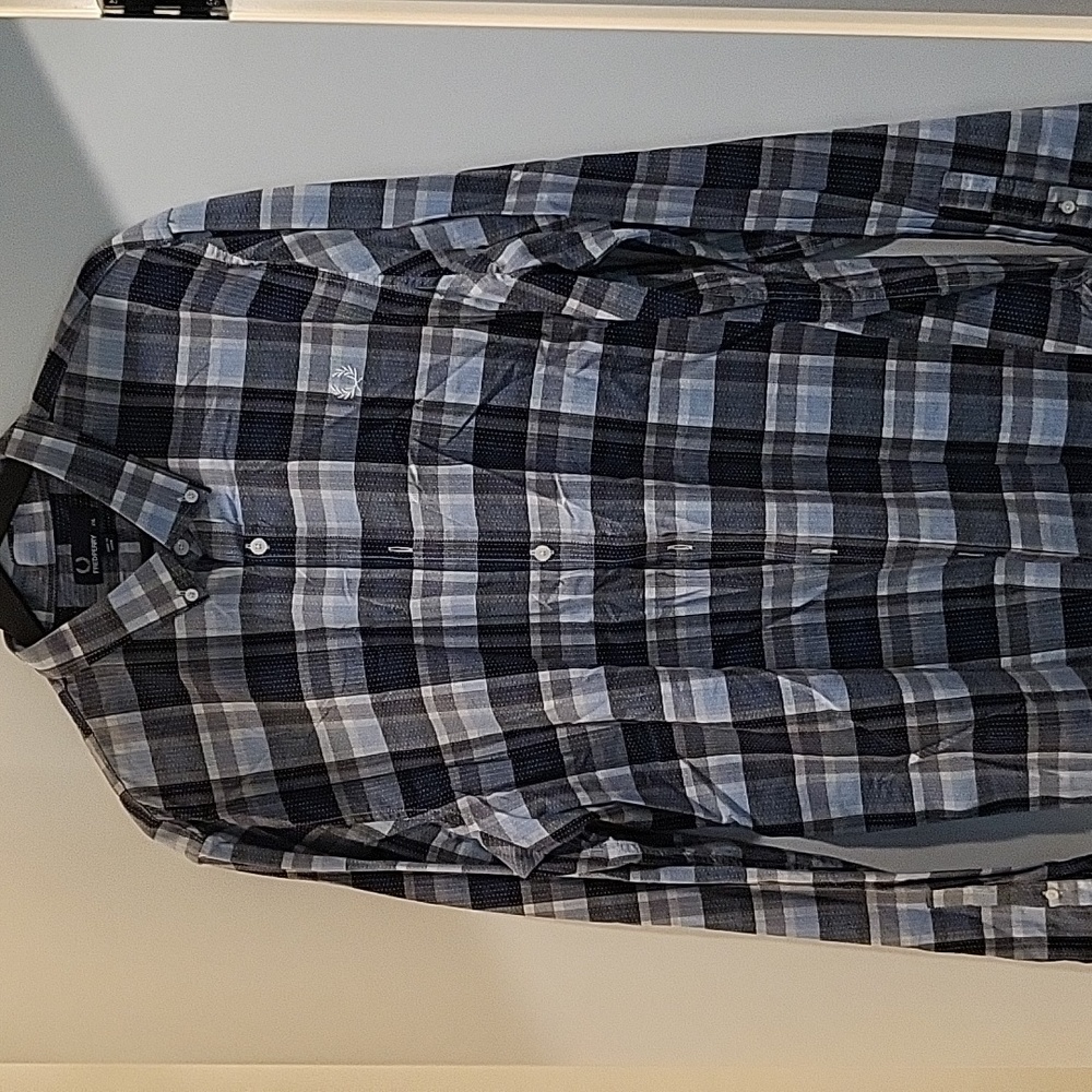 Fred Perry mens Blue button up